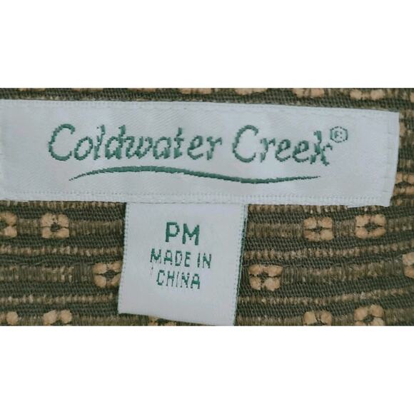 Vtg‎ Coldwater Creek Women Corduroy Car Coat Jacket PM Petite Medium Gold Black - Picture 8 of 10